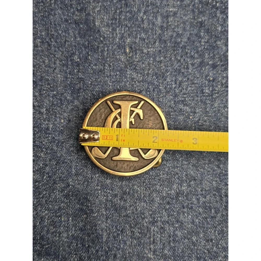 Handmade Anacortes Brass Works Vintage Initials Belt Buckle